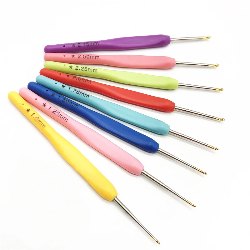 

MIUSIE 8Pcs/Set Aluminum Crochet Hooks Needles Sewing Tools Sewing Needles Knitting Needles Weave 1mm-2.75mm Yarn Sweater Craft