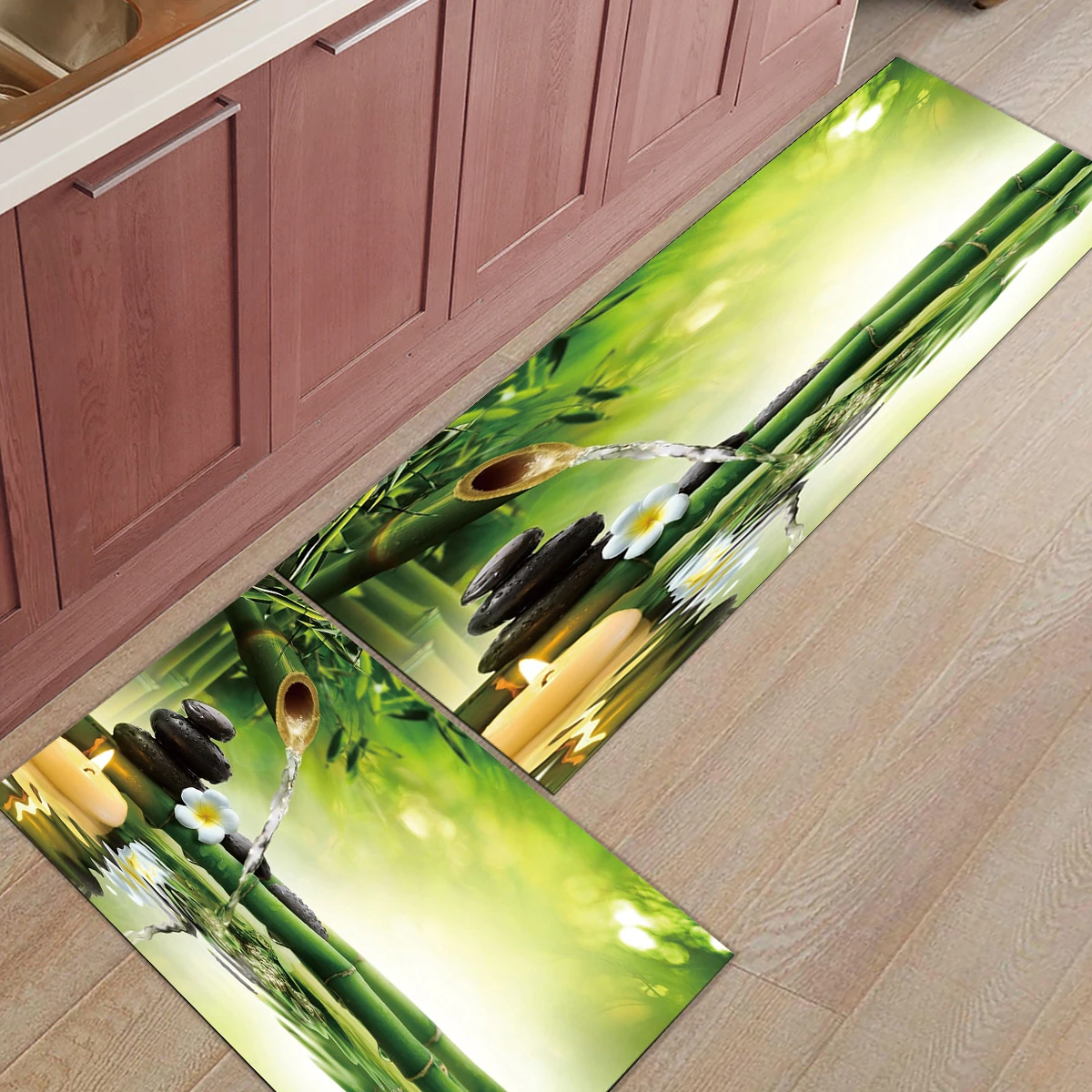 2pcs Set Spa Bamboo Stone Zen Kitchen Mat Modern Bath Carpet Entrance Doormat Tapete Rugs For Bedroom Prayer Pad Mats Home Decor Mat Aliexpress