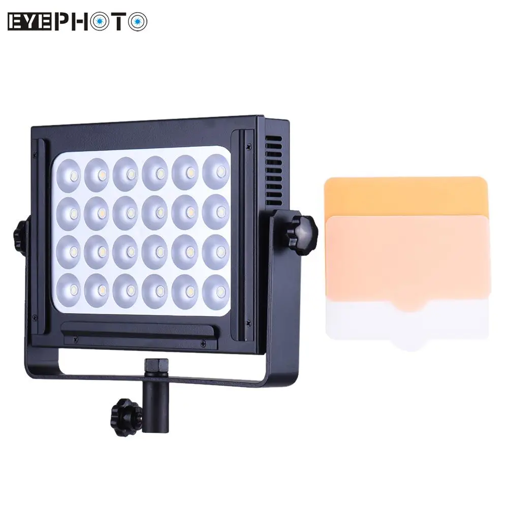 

ZF-5000 24 LED Video Light Dimmable DSLR Camera Camcorder Panel Light w/ White Orange Filter High Power Ultra Bright for P