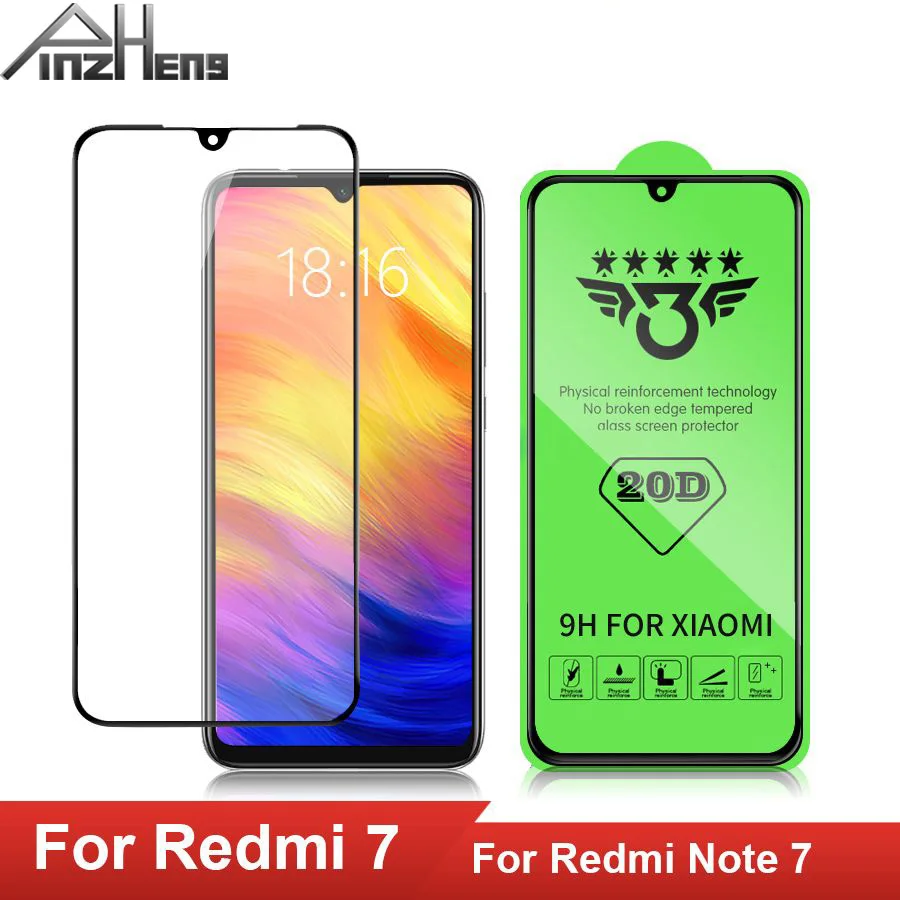 20D полное покрытие из закаленного стекла для Xiaomi Redmi 7 Защита экрана защитное