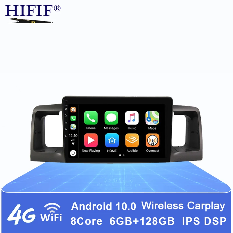 For Toyota Corolla E130 E120 2000 - 2004 Car Radio Multimedia Video Player Navigation stereo GPS Android 10 No 2din 2 din dvd | Автомобили