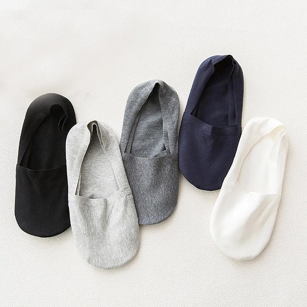 5 Pack Anti Slip No Show Socks Universal Highly Elastic And Breathable Breathable Sports socks Solid Color Boat socks Calcetines