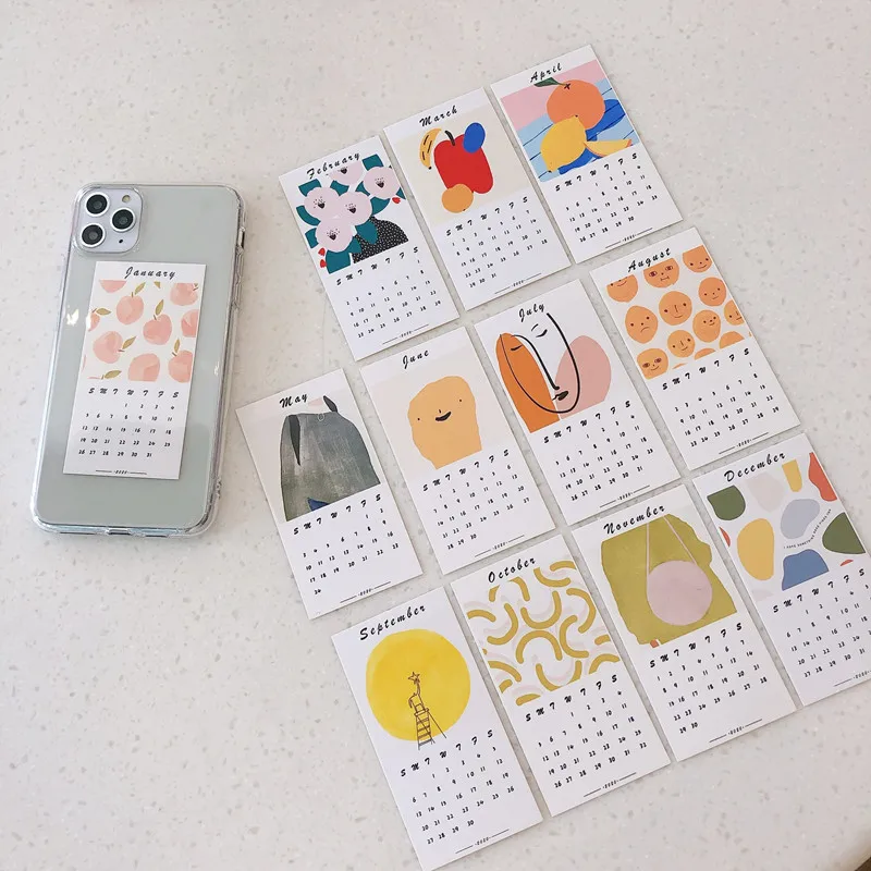 Korea Art Retro Abstract Geometry Calendar Phone Case For coque iPhone 11 Pro Max X Xsmax Xr 7 6 6S 8 Plus Cases Silicone Cover |