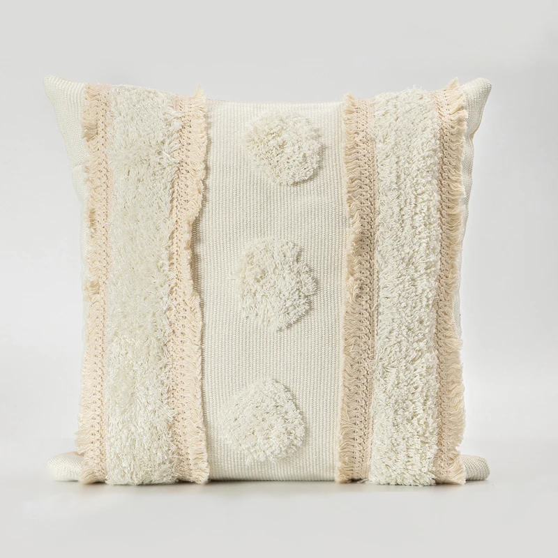 Korean Tufting Pillow Case Morocco Beige Pillowcase Cotton Linen Back Cushion Cover Bed Room Decorative Hotel Home Decor | Дом и сад