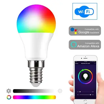 

Cellphone WiFi Voice Control RGB Energy Saving Dimming LED Bulb Multicolor Smart Light Bulbs google home assistant amazon alexa