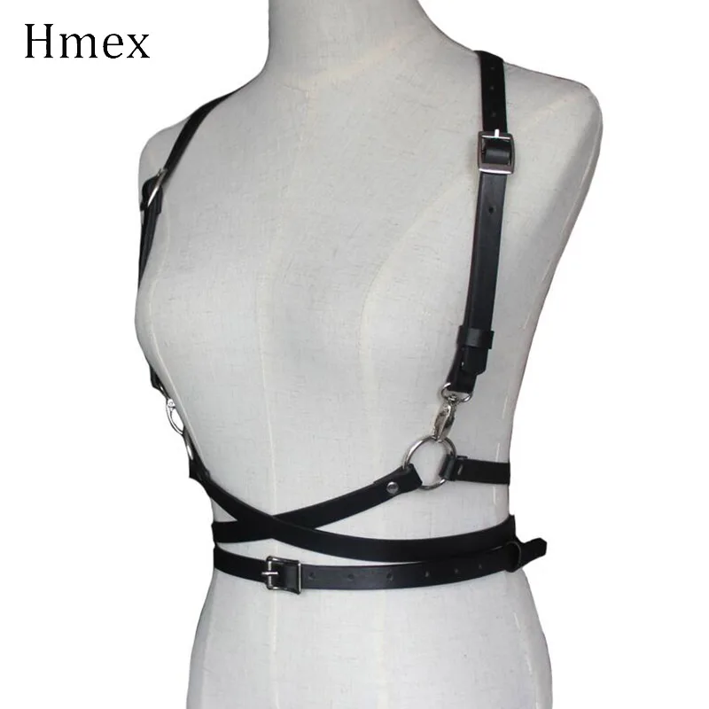 HMEX трендовые сексуальные ремни для тела, регулируемые кожаные подвязки, Женский эротический пояс, женские подтяжки для тела, ремни на грудь
