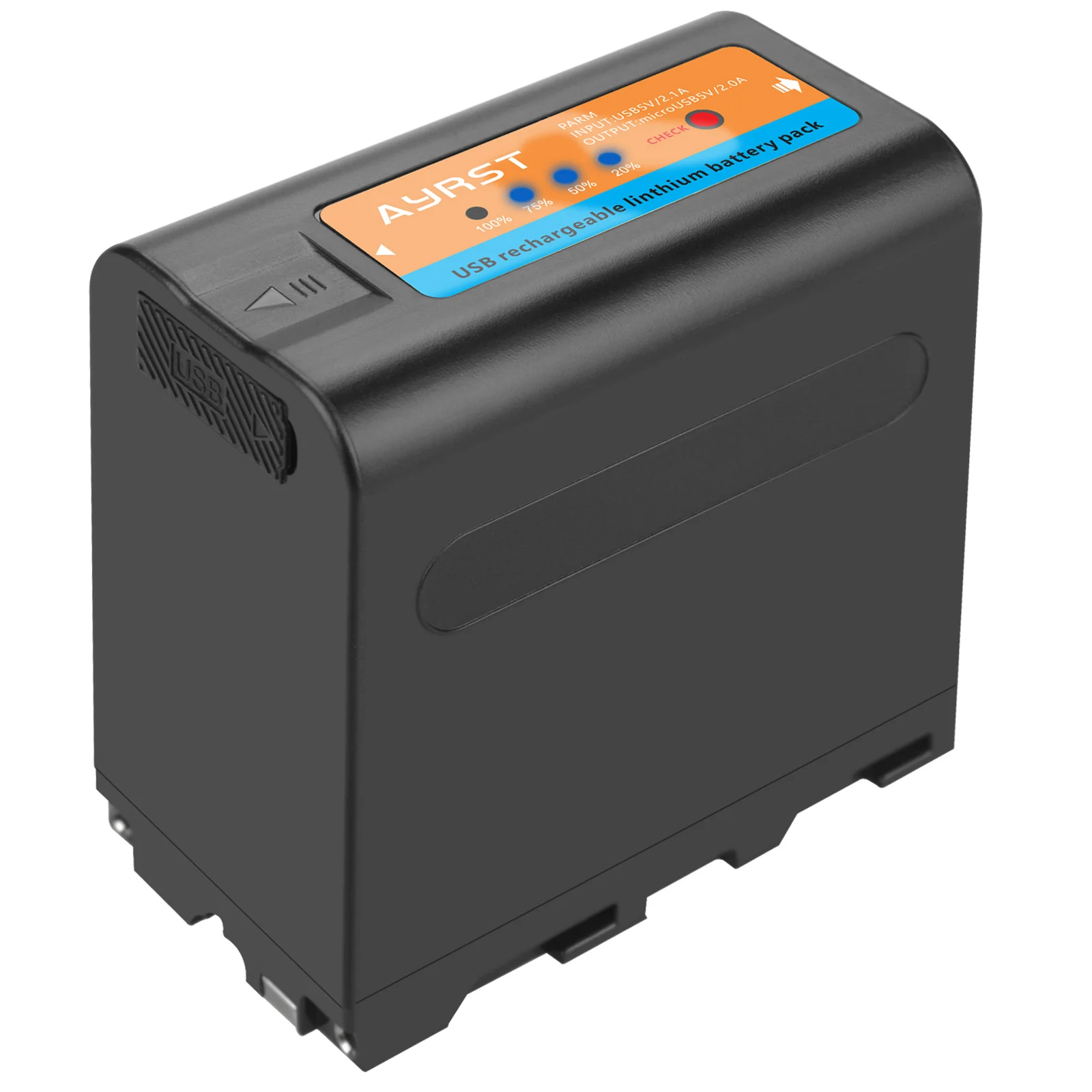Bateria de 8800mah com Cabo Usb e Indicador Led para Sony Luz de Vídeo Mc1500c F960 F550 F570 F750 F770 - Image 2
