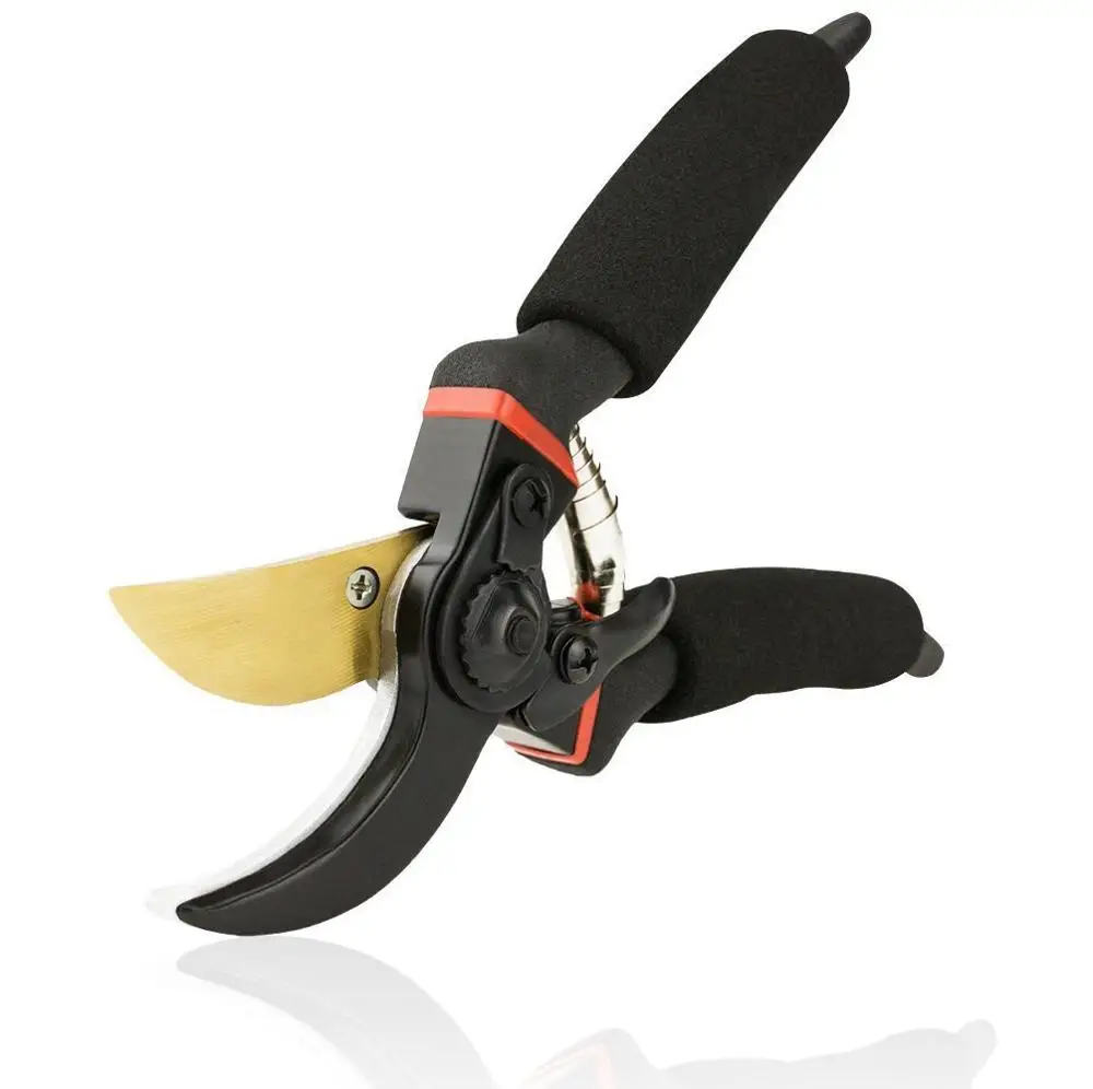 8" Professional Titanium Bypass Pruning Shears Heavy Duty Hand Pruners Clippers Gardening Tools