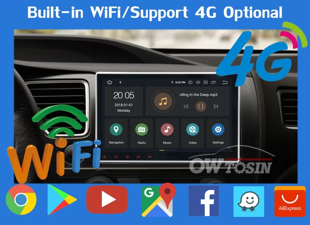 Perfect 10.1" Android 9.0 PX6 4+64G 2 Din Universal Car DVD Radio Stereo GPS Navigation Head Unit Multimedia DSP Carplay Double Din 2Din 17