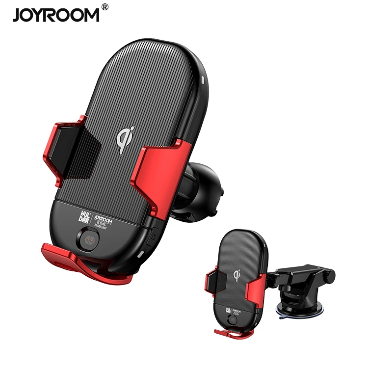 Joyroom автомобильное беспроводное зарядное устройство, беспроводная быстрая зарядка, автомобильный держатель для телефона, поддержка samsung 10 Вт iphone7.5вт, высокая мощность зарядки - Цвет: Red