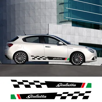 

For Alfa Romeo Giulietta 940 Veloce hatchback Auto Accessories 2PCS Car Door Side Stickers Vinyl Film Strip Decoration Decal