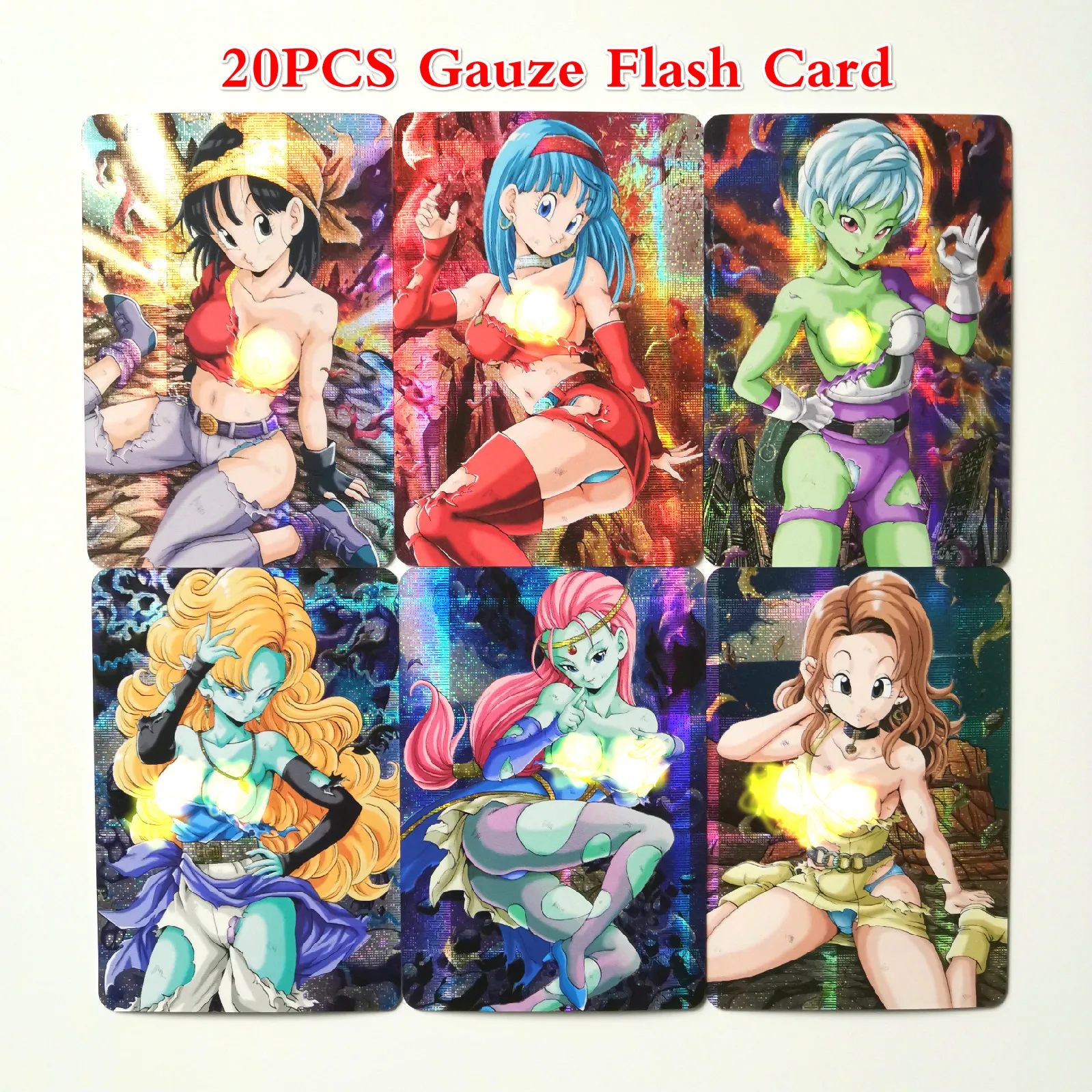 20 шт./компл. супер Dragon Ball Z пикантные джентльмен Чичи Bulma Android 18 героев карточной ультра игровая коллекция карт - Цвет: 20pcs Gauze Flash