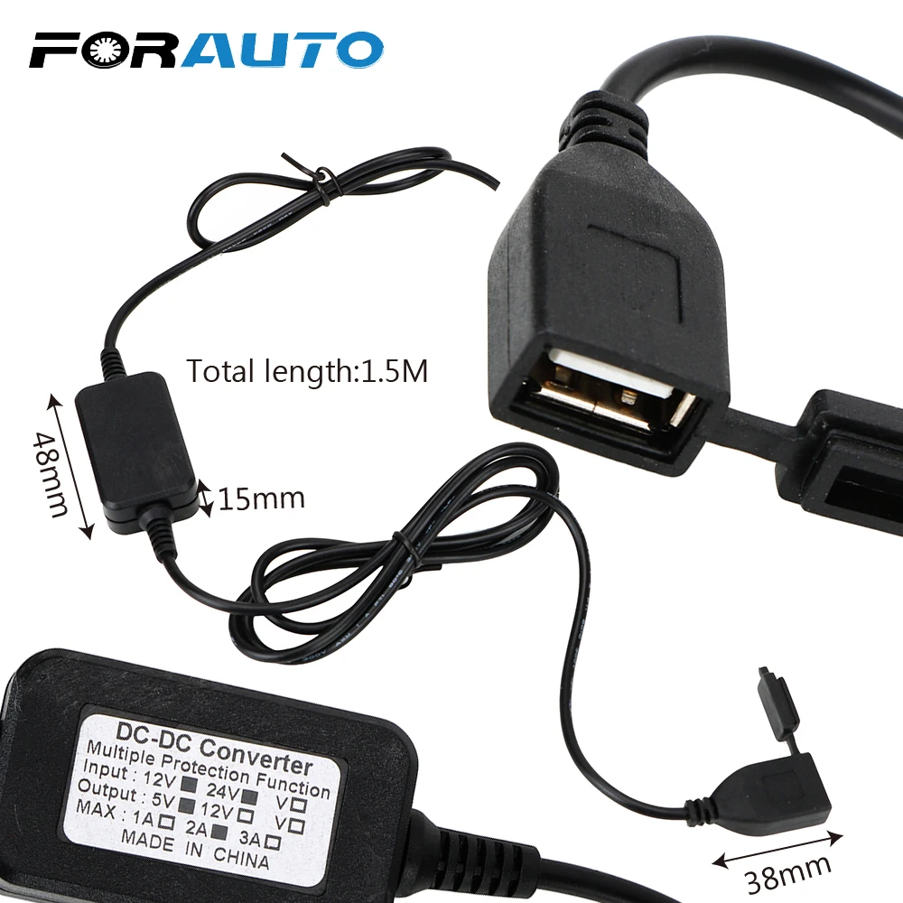 FORAUTO Мотоцикл Руль USB порт питание розетка конвертер для телефона gps зарядное устройство DC 5 В 2A адаптер мотоцикл USB разъем