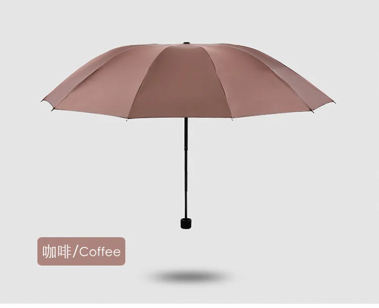 Umbrella Men And Women Extra-large 10 Bone Double Vinyl Umbrella Manual-Reverse Umbrella 4-Section Rough Umbrella Rib