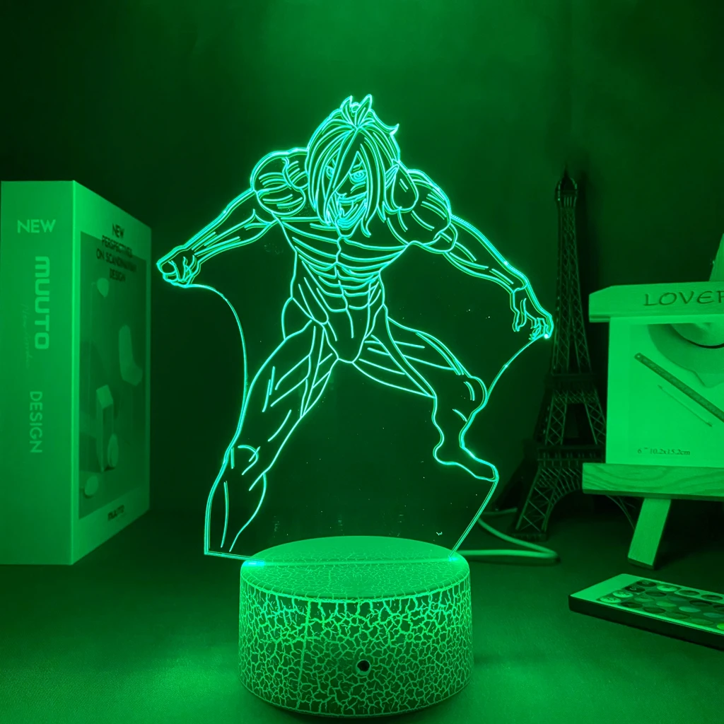 Led Panel Lights Anime Figure Attack on Titan Table Lamp for Home Decoration Birthday Gift Manga LED Night Light | Лампы и освещение