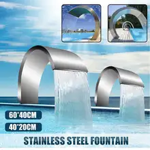 60x30/40x20cm Waterfall Fountain Indoor Outdoor Stainless Steel Pool Fountain Pond Garden Swimming Pool Waterfall Feature Faucet
