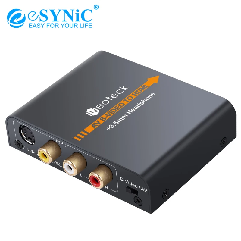 720 P/1080 P AV S Video to HDMI адаптер апскейлер с 3 5 мм разъем аудио сплав CVBS композитный