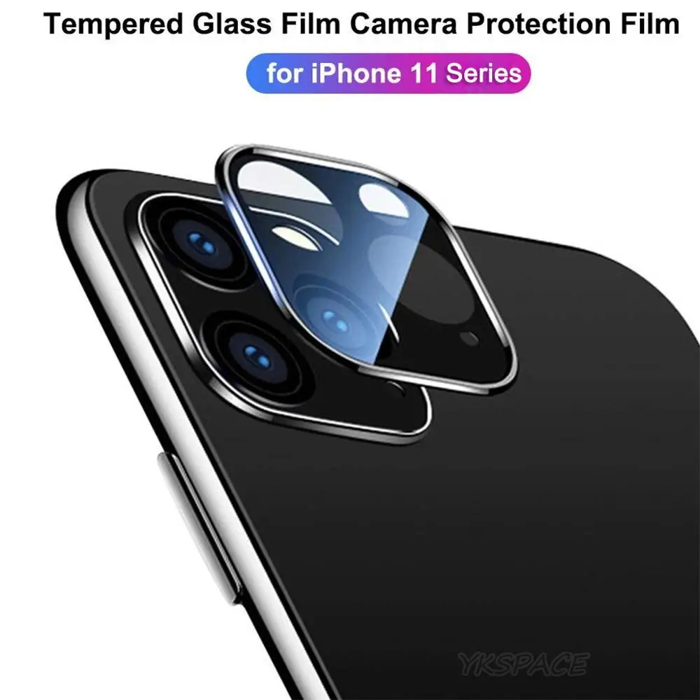 

2Pcs 3D Full Cover Camera Len Film For iPhone 11 Pro Max Rear lens Hard Titanium Curved edge 9H Tempered Glass Protector