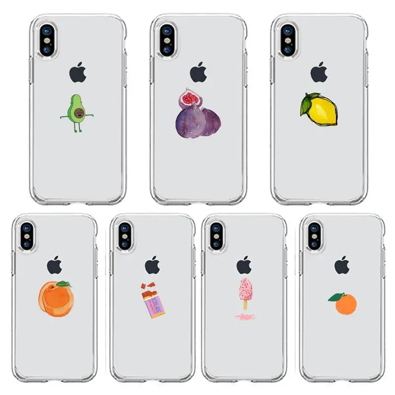 

Cartoon fruit Simplicity aesthetics Phone Case Transparent soft For iphone 5 5s 5c se 6 6s 7 8 11 12 plus mini x xs xr pro max