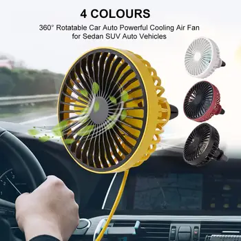

Mini Car Fan 360 Degree Rotatable Cool Colorful LED Lights&USB Power Car Auto Powerful Cooling Air Fan For Car Air Vent Mounted