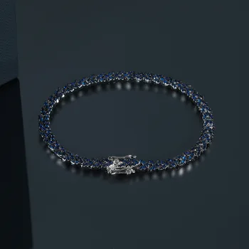 

925 dark blue V-shaped bracelet bracelet European and American classic high-quality elegant girl jewelry accessories