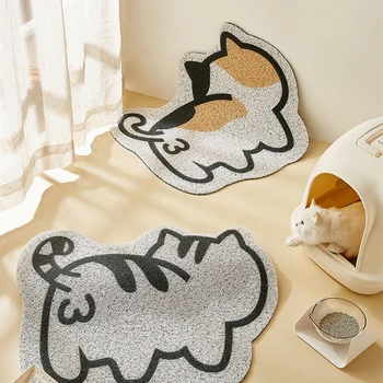 

60x70cm cute cat pvc coil mat doormat floor carpet rug hallway mat dust removal pet mat