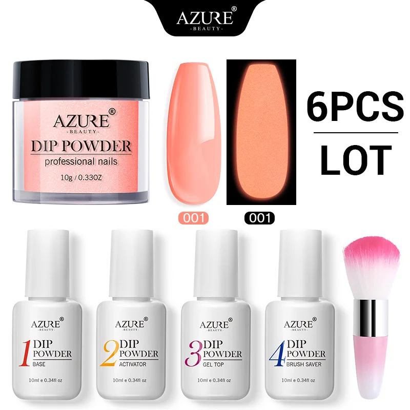 Azure beauty 6 шт./лот светящаяся блестящая Порошковая голографическая пудра набор