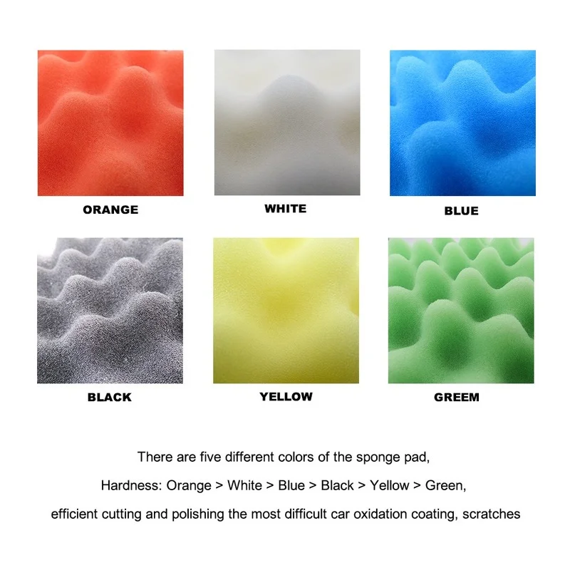 Drill Brush Foreign Trade Source 5 Inch 8-piece Wave Car Polishing Sponge Car Cleaning Waxing Polishing Washing Sponge