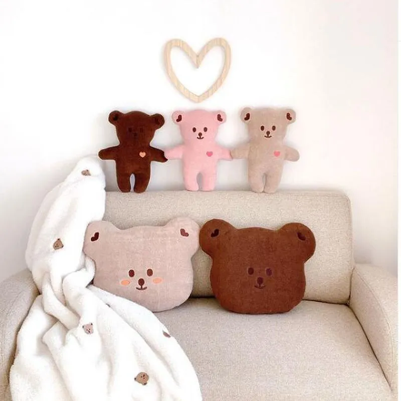 

Ins New Cartoon Bear Pillow Soft Sofa Cushion Children's Comfort Doll Plush Toy Skin-friendly Ultra-soft Cotton Cushion