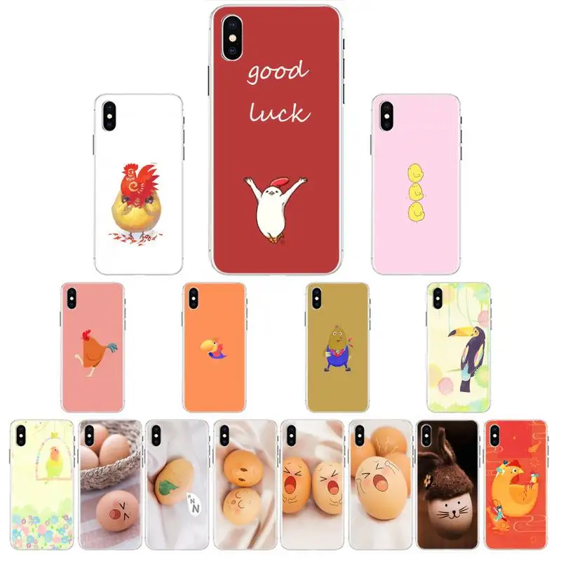 Motirunner курица сырые яйца ТПУ Черный чехол Корпус для IPhone 11 Pro XS MAX 8 7 6 6S Plus X 5 5S SE XR