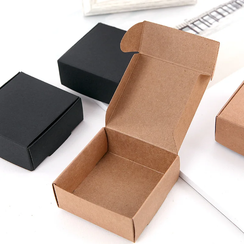 10pcs Blank Kraft Paper Packaging Box for Earring Diy Jewelry Display Storage Packing Case Wedding Party Handmade Gift Boxes