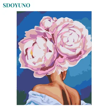 

SDOYUNO Frame DIY Painting By Numbers Flower Figure Drawing By Numbers Modern Wall Art Painting & Calligraphy For Home Decor