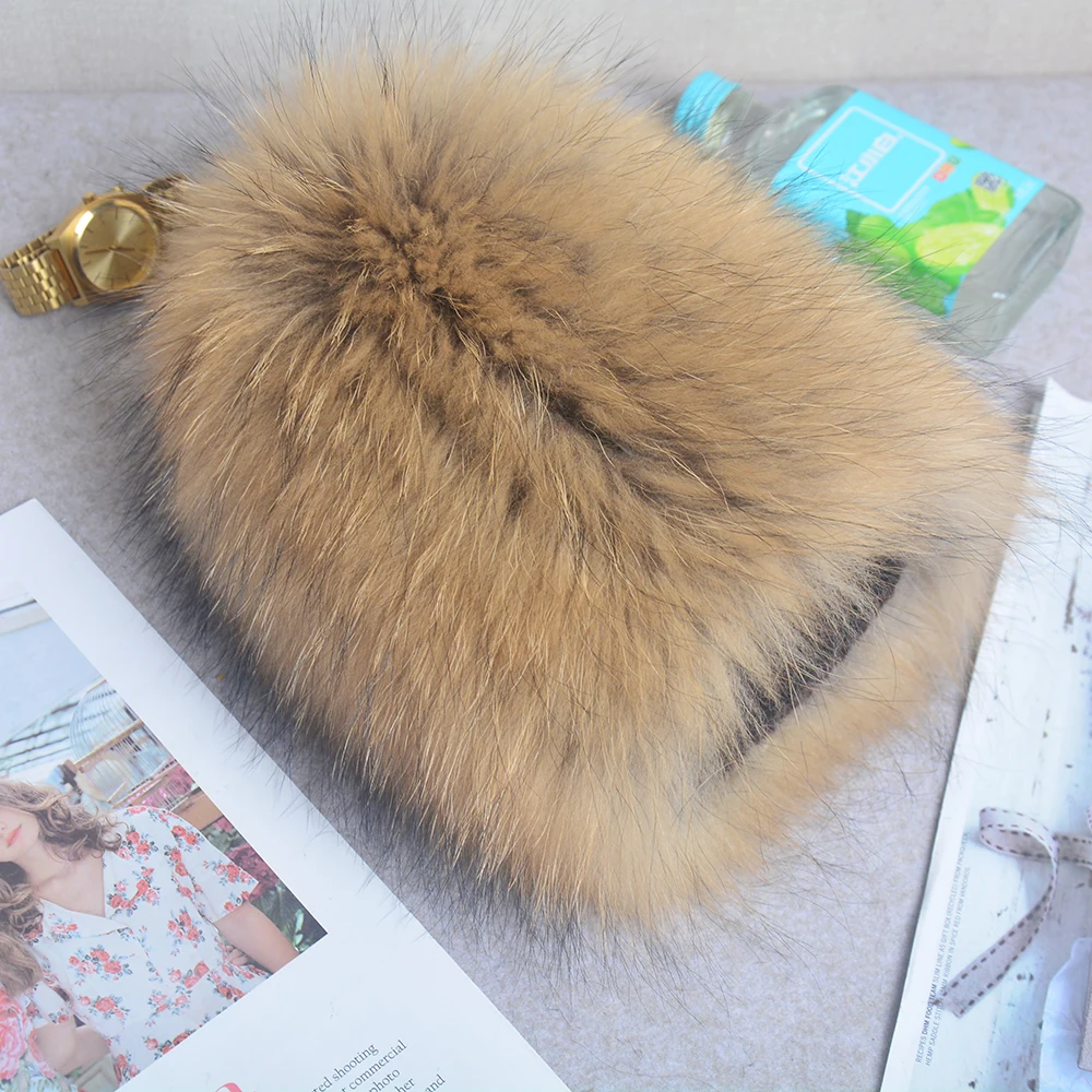 Luxury 100% Natural Real Fox Fur Hat Women Winter Elastic Knitted Real Fox Fur Bomber Cap Girls Warm Soft Fox Fur Beanies Hats 3