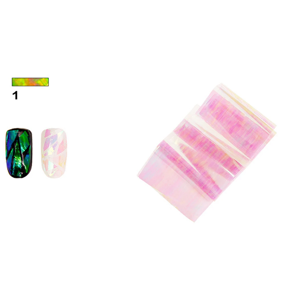 1PC Gradient Starry Sky Nail Foil 3D Holographic Nail Stickers Starry Glitter Cellophane DIY Nail Art Decorations - Цвет: 1