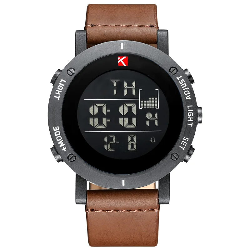 

KDM Mens Watches Quartz Watches for Men Date Display Top Brand Sport Wristwatch Waterproof Luminous LED Screen 8066