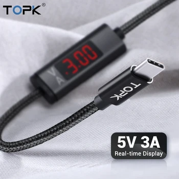 

TOPK1M Fast Charging USB Type C Cable for Xiaomi USB Micro Digital display Cable for Redmi 9 8 for Samsung Galaxy Mobile Phone