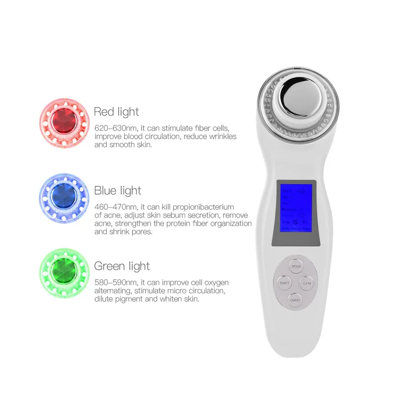 

Ultrasonic Ion Electric Facial Cleanser Beauty Machine Anti-aging Face Lifting Skin Care Massager Shrink Pore Wrinkle Removal 45