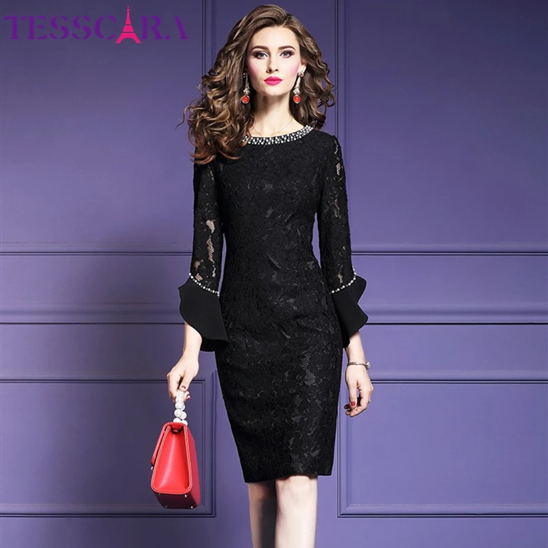 TESSCARA-Women-Elegant-Beading-Lace-Dress-Festa-Female-High-Quality ...