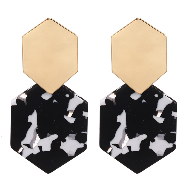 Black Round Metal Earring for Women Gold Shiny Smooth Long Drop Earrings 2019 Fashion Statement Jewelry Pendientes Bijoux