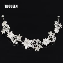 Посеребренные свадебные аксессуары для волос, жемчужный цветок, гнущаяся повязка на голову, Хрустальная Цветочная заколка для волос, тиара для женщин