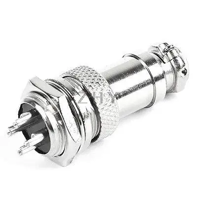 

Panel Metal Aviation Connector Plug 16mm 4P 4 Pin 5A 200V AC