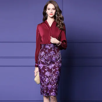 

Women dress Slim Summer dress embroidery splice High waist V-Neck Fit and Flare dress Women HX8142