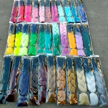 24 Inch Jumbo Braiding Hair  Extensions Wholesale Fake Hair Box Twist Pre Stretched Kanekalon Synthetic Hair Jumbo Crochet Braid
