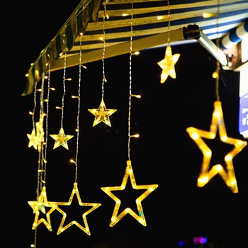 2.5M 138 Leds Star Moon Fairy Lights Kerst String Light Garland Led Thuis Ster Voor Bruiloft/Home/party/Verjaardag/Garland Decor 2.5M 138 Leds Star Moon Fairy Lights Kerst String Light Garland Led Thuis Ster Voor Bruiloft/Home/party/Verjaardag/Garland Decor