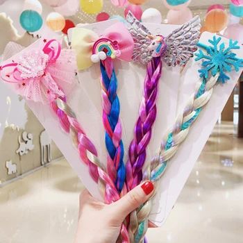 

Cartoon Unicorn Colorful Wig Hair Rope Hair Accessories Kids Wig Headband Girls Twist Braid Rope Headdress Child Gift