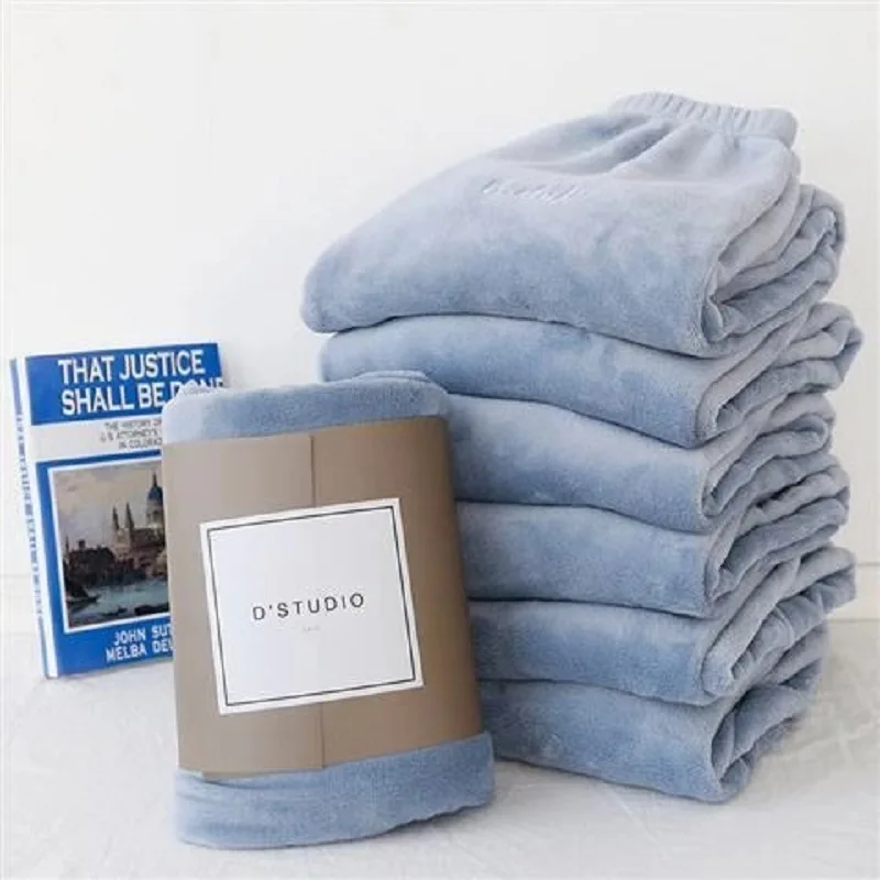 blue RICORIT женская ночная одежда, штаны, плюшевые домашние штаны, домашняя пижама, эластичная резинка на талии, зимняя женская бархатная Толстая Пижама - Цвет: blue