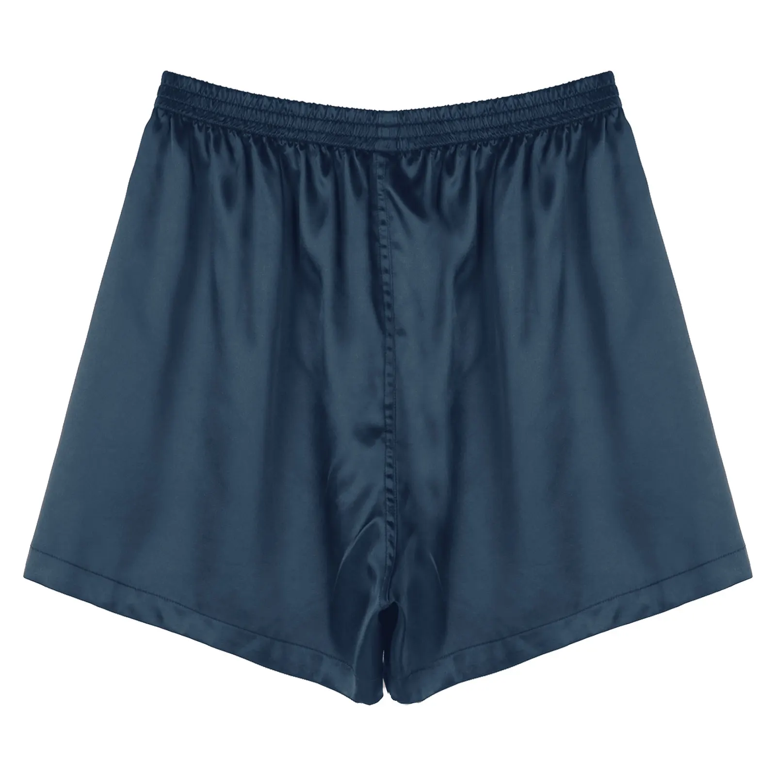 Men's Satin Sleep Bottoms Summer Ice Silk Solid Sleepwear Boxers Shorts Nightwear Pajamas Homewear