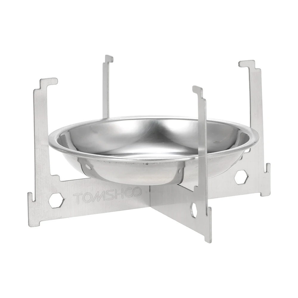 Description Picture 4 of itemTomshoo Mini Alcohol Stove Set Spirit Burner Stove Portable Mini Ultralight Outdoor Camping Stove Furnace w Cross Stand Rack