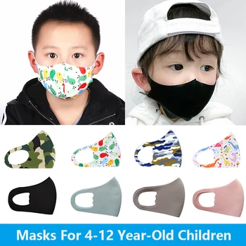 Для От 4 до 12 лет, детская маска для рта с мультяшным принтом, пылезащитные Детские маски для лица, Моющиеся Многоразовые студенческие Детски...