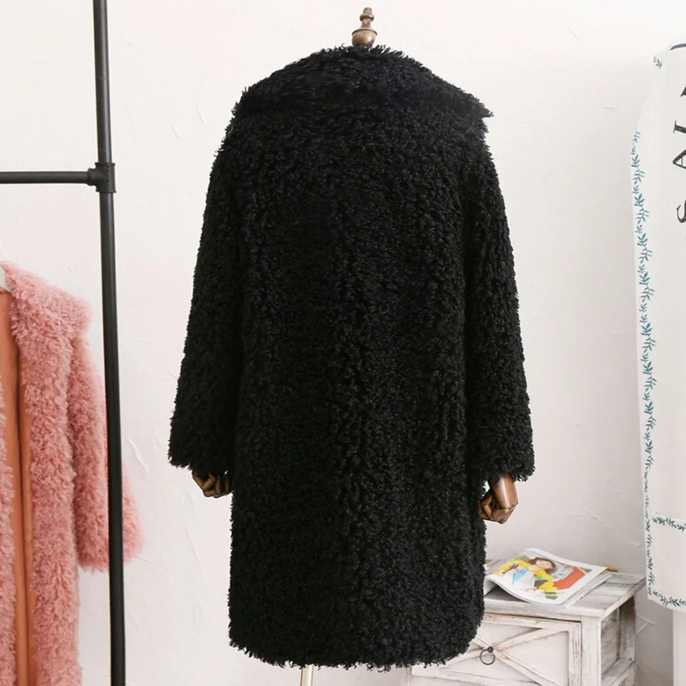 Women Winter Warm Thick Coat Solid Overcoat Outercoat Jacket Cardigan Coat Slim Down Lammy Jacket Coat Overcoat L3085